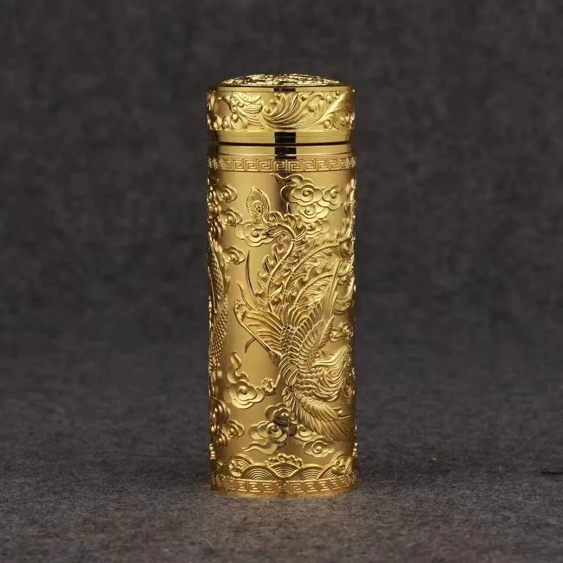Kowloon cup, dragon and phoenix embossed thermos cup, silver ion craft cup, high-end business gift cup, health care cup