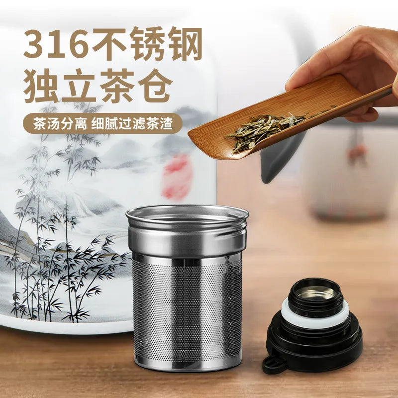 New model temperature display large capacity stewed teapot 316 stainless steel home office health smoldering insulation coffee pot kettle