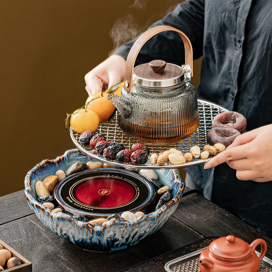Qin Yi furnace tea making complete set of household tea making equipment indoor glass tea kettle making tea kettle roasting tea electric ceramic stove set