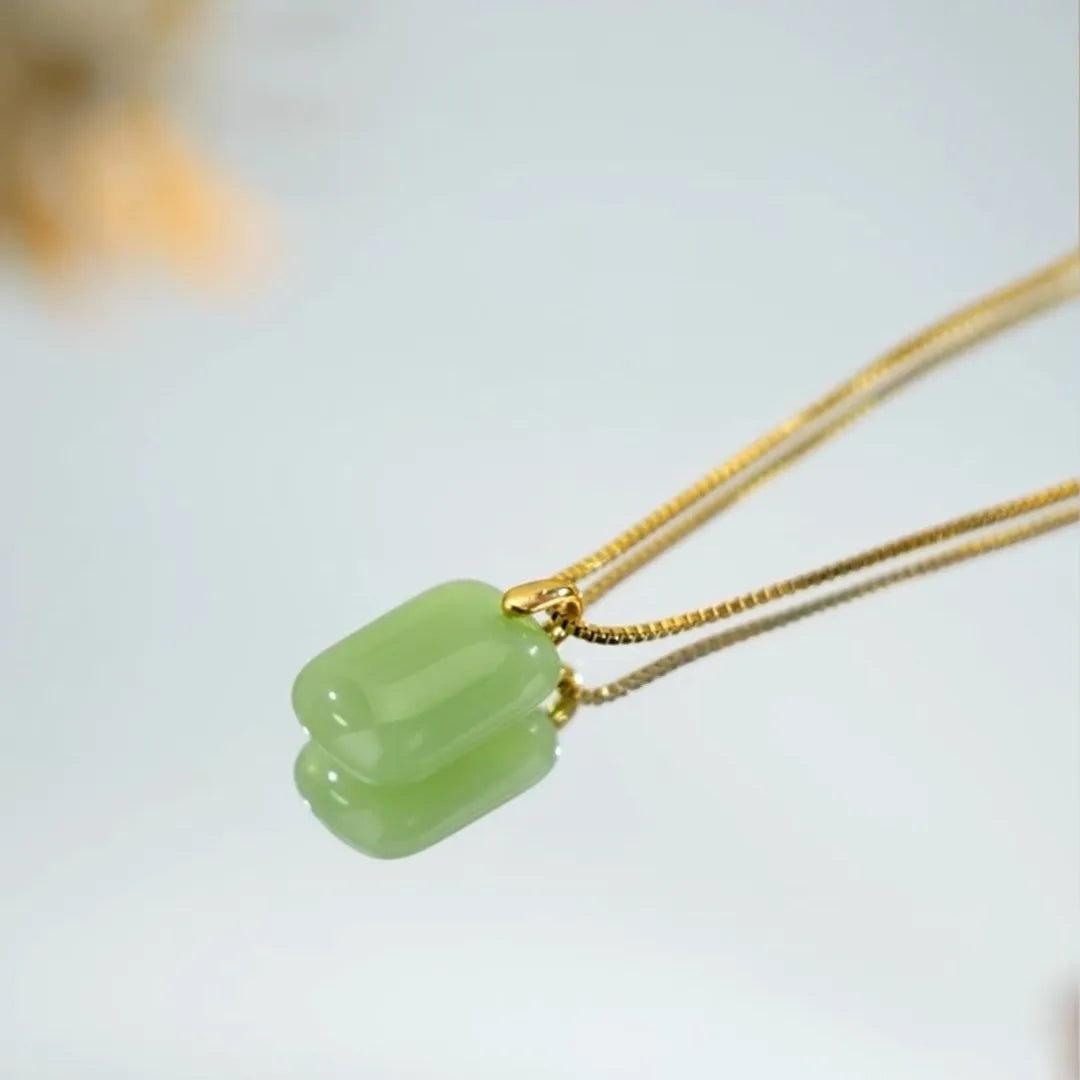 Authentic gold color Hetian Wushi brand pendant set chain for women new luxury temperament pendant