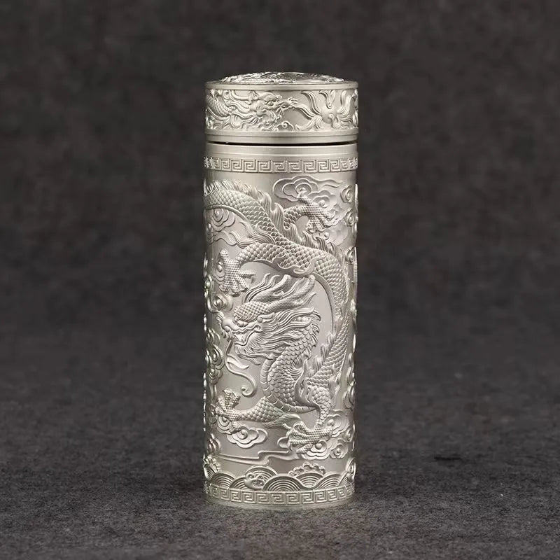 Kowloon cup, dragon and phoenix embossed thermos cup, silver ion craft cup, high-end business gift cup, health care cup