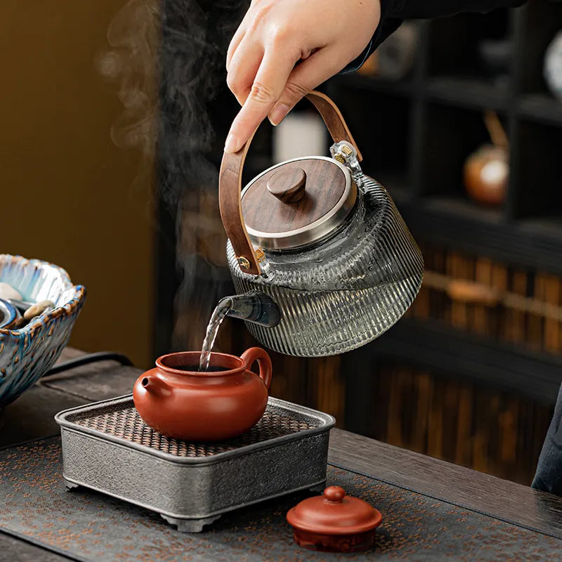 Qin Yi furnace tea making complete set of household tea making equipment indoor glass tea kettle making tea kettle roasting tea electric ceramic stove set
