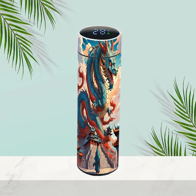 Original creative Chinese dragon smart thermos cup customized with personalized dragon pattern 304 stainless steel cup lightweight cup for men and women
