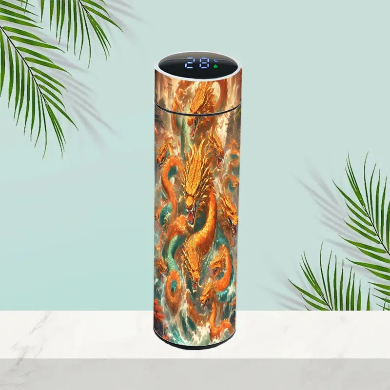 Original creative Chinese dragon smart thermos cup customized with personalized dragon pattern 304 stainless steel cup lightweight cup for men and women
