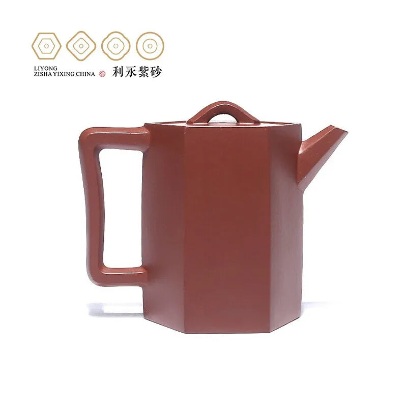 Centennial Liyong Yixing Purple Clay Pot Handmade Famous Raw Ore Plain Cement Oman Tuo Room Hexagonal Pot Teapot Tea Set 350cc P