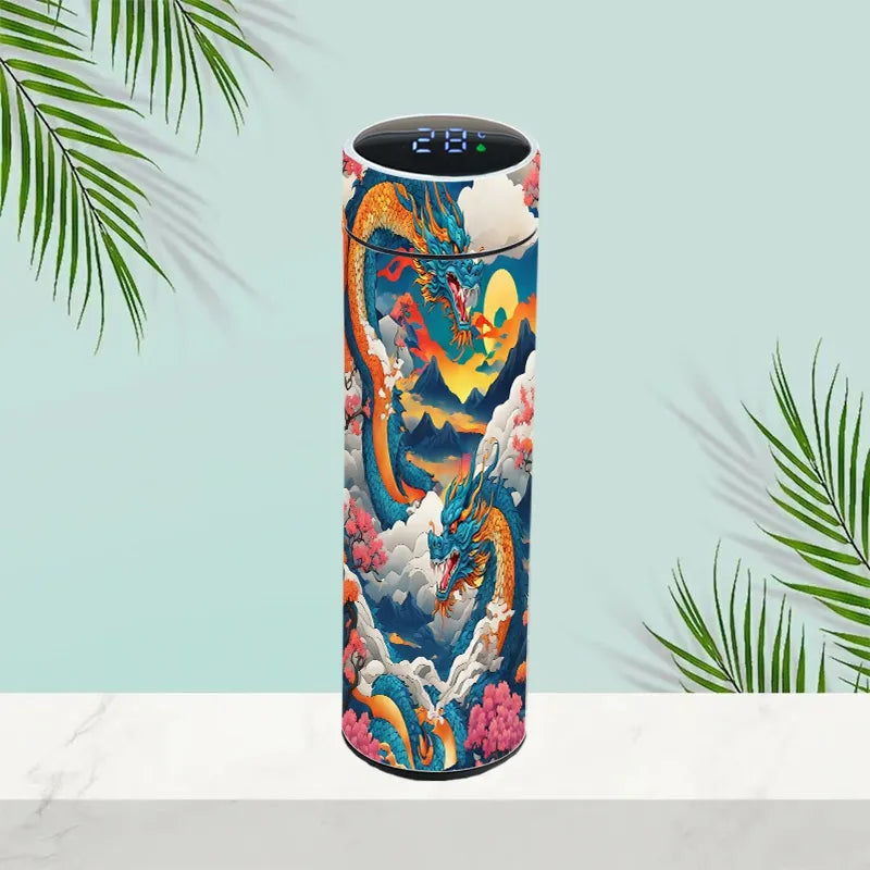 Original creative Chinese dragon smart thermos cup customized with personalized dragon pattern 304 stainless steel cup lightweight cup for men and women