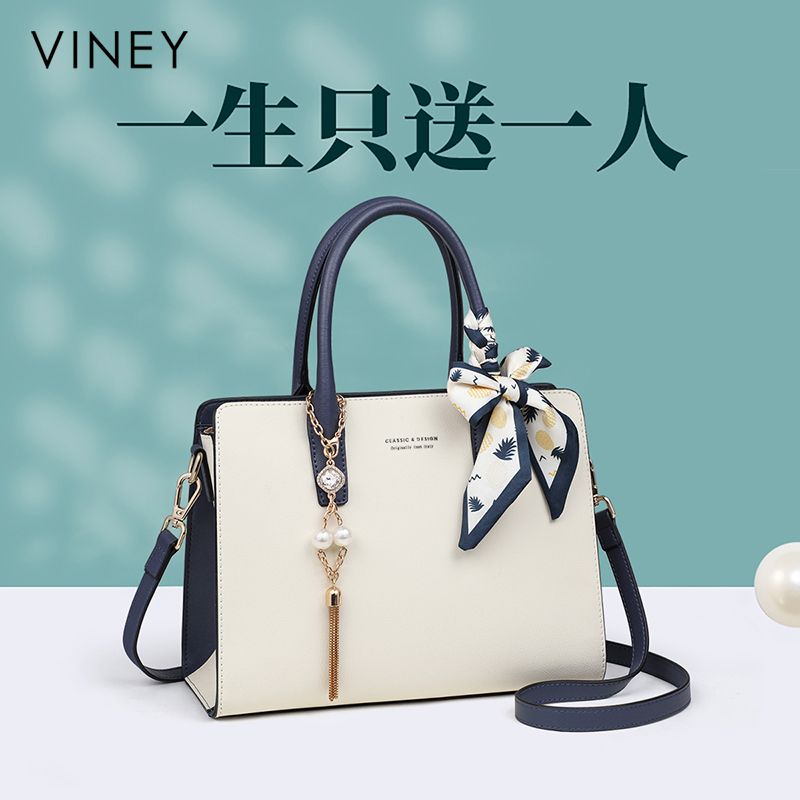 Viney leather bag women's 2025 new shoulder bag fashion handbag high-end versatile middle-aged mother bag