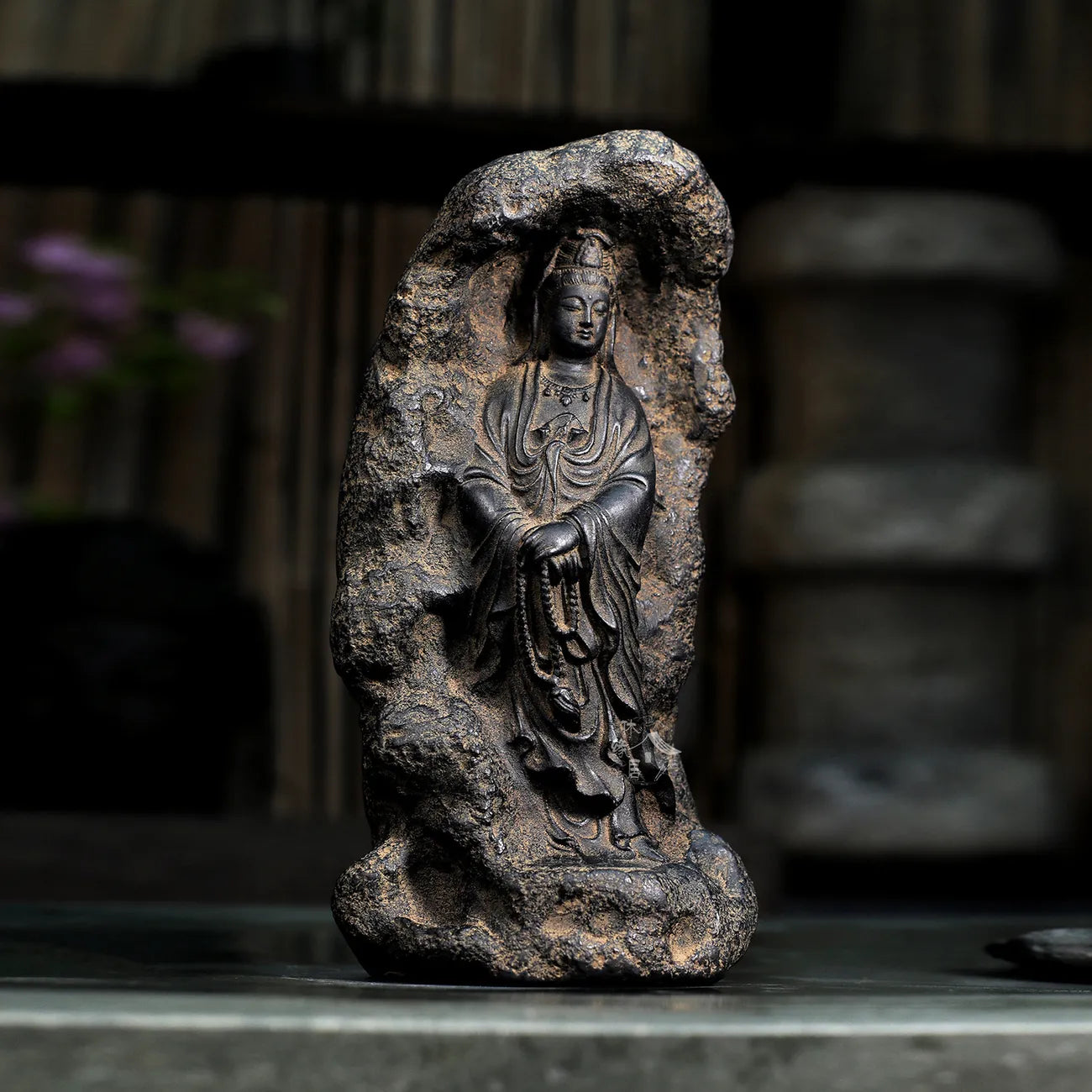 Retro handmade old Zen decorative ornaments for home living room, study, tea room - Puci Guanyin