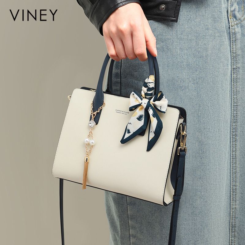 Viney leather bag women's 2025 new shoulder bag fashion handbag high-end versatile middle-aged mother bag