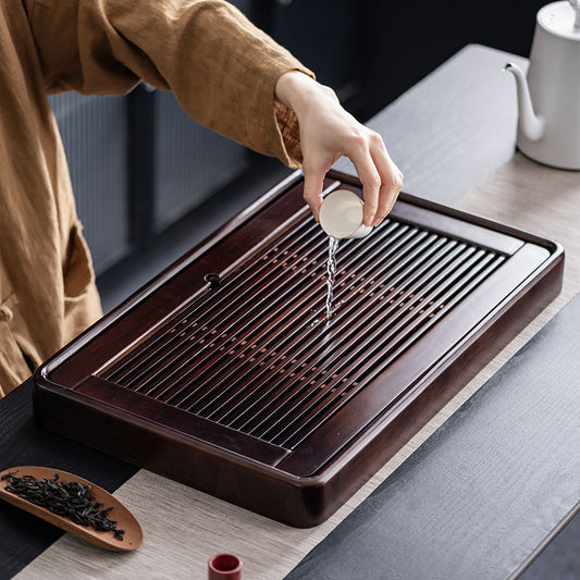 New solid wood tea tray tea table tea sea home Chinese office simple storage and drainage dual-purpose small tea table with tray