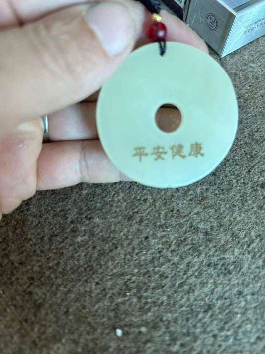 Natural blue and white jade brand lettering custom safety buckle twelve zodiac jade pendant custom lettering to give friends and family gifts