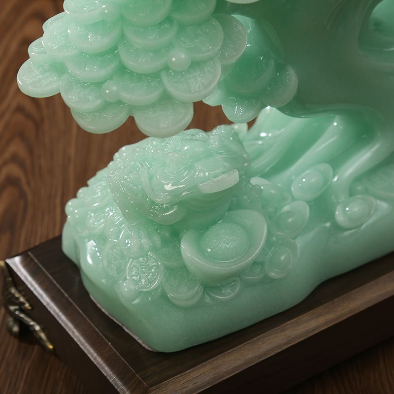 Jade Lucky Fortune Tree Golden Toad Gathering Wealth Ornament Living Room Entrance Decoration Store Cashier Front Desk Opening Gift