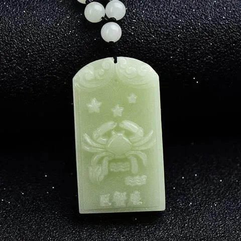 Zodiac sign engraving, amulet pendant peace plaque