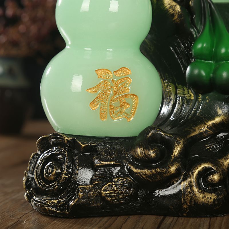 Lucky jade gourd ornament Wufu Linmen housewarming new home gift feng shui living room wine cabinet entrance home decoration
