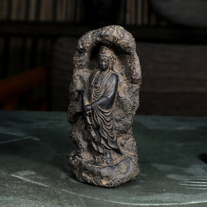 Retro handmade old Zen decorative ornaments for home living room, study, tea room - Puci Guanyin
