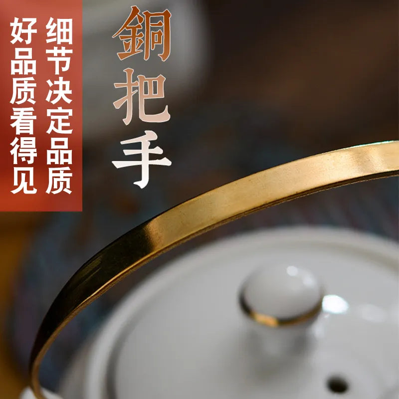 Teapot Ceramic Teapot Single Pot Large Teapot Single Porcelain Teapot Tea Set Filter Lift Household Kettle