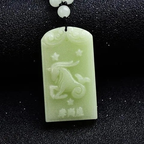 Zodiac sign engraving, amulet pendant peace plaque