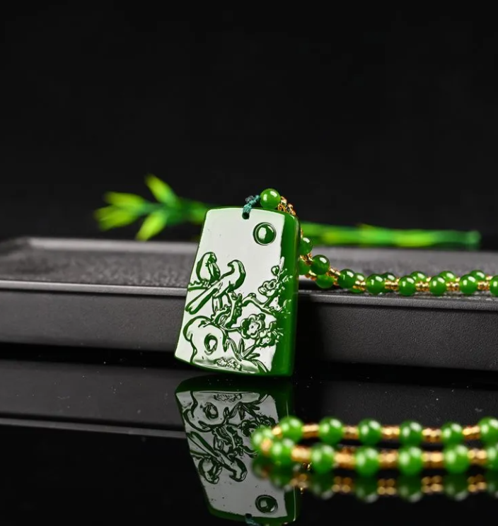 Custom engraving magpie plum pendant and Tian jasper color good things pendant birthday gift for friends, relatives and friends