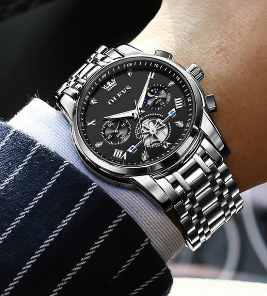 Men's Automatic Non-Mechanical Quartz Watch with Water Resistance