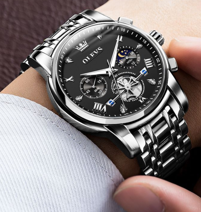 Men's Automatic Non-Mechanical Quartz Watch with Water Resistance