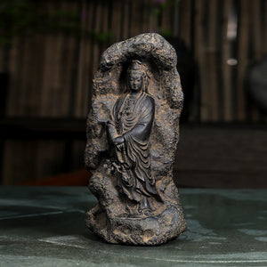 Retro handmade old Zen decorative ornaments for home living room, study, tea room - Puci Guanyin