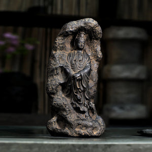 Retro handmade old Zen decorative ornaments for home living room, study, tea room - Puci Guanyin