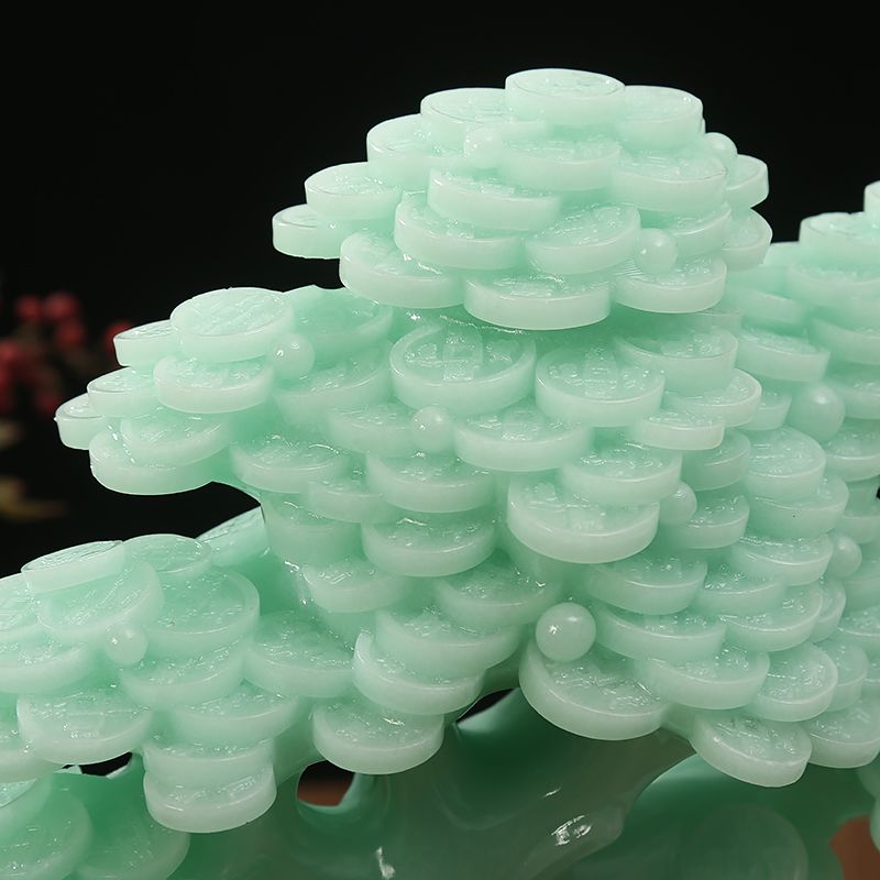 Jade Lucky Fortune Tree Golden Toad Gathering Wealth Ornament Living Room Entrance Decoration Store Cashier Front Desk Opening Gift